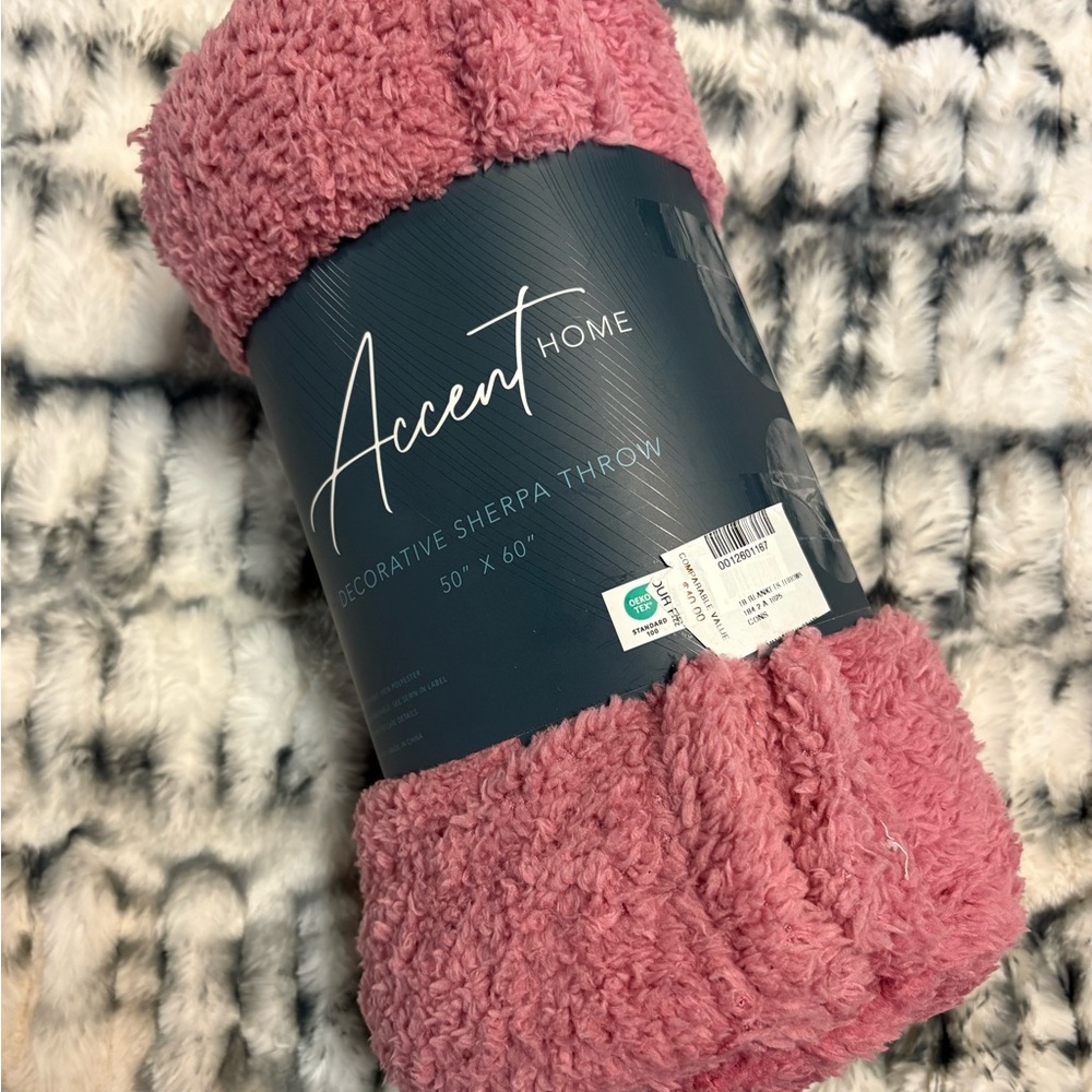 Pink Sherpa Throw Blanket